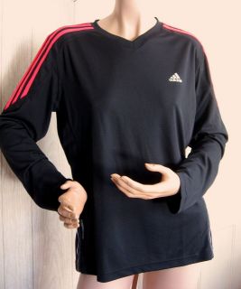 Piece Adidas Black Coral Accent Pullover Top & Pants Fitness Outfit 