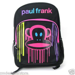 Paul Frank Julius Monkey Face Neon Wall Paint School Backpack Bag 