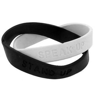 NEW* COLOURED SILICONE SLOGAN WRISTBAND *VARIOUS DESIGNS & COLOURS*
