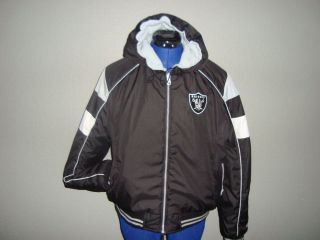 Womens Cool Reversible RAIDERS Hooded Jacket Sz Large (Preown)