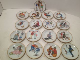 Norman Rockwell Miniature Plate Collection, 17 plate collection