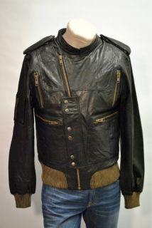 Alpha Lux Leather Jacket NWT sz XL Black Asymmetrical Zipper Rare