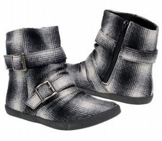 Blowfish Hanuku boots haze plaid wooly ankle 6 Med NEW