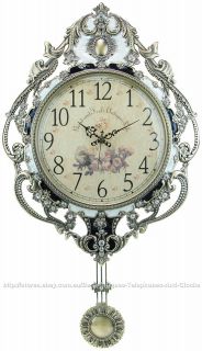 CROWN PENDULUM WHITE   Vintage Antique Retro Wall Clock,Home Decor 