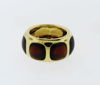 CHIC Pomellato 18k Yellow Gold & Cabochon Garnet Ring