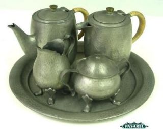 4pcs Pewter Tea Set A Knox Tudric Liberty England 1905