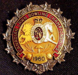   BOWLING CHAMPIONSHIPS 1960 BIG LAPEL PIN VINTAGE ANTIQUE RARE EPIC