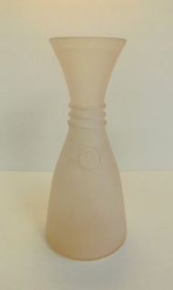 Vintage 1970s Pink Rose Frosted Blown Art Glass 750 mL Wine Carafe 