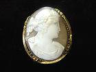 Antique 10K Solid Gold Large SHELL CAMEO Brooch/Pin 2 1/2 x 1 3/4