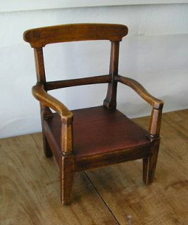 Antique Childs Chair, Hand Made, Folk Art Primitive, Original Red 