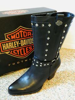 Harley Davidson Strut 9 D81809 Black womens boots New in Box