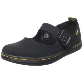 Dr. Martens Womens Carnaby Casual Mary Jane Flat Shoes Black Canvas