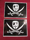 Anonymous Pirate Vinyl Decal sticker Guy Fawkes mask Occupy 99% 4Chan 