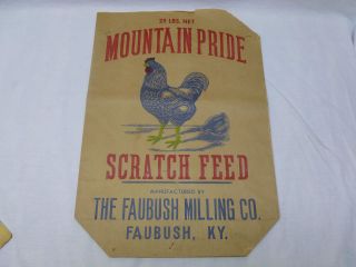 Vtg Retro Antique Chicken Scratch Pride Feed Sack Bag Primitive 