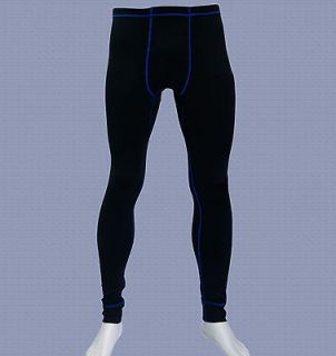 Mens performance thermal leggings/ thermal pant, with blue binding