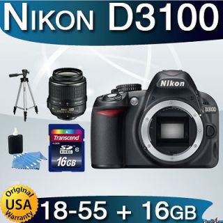 USA Nikon D3100 14.2MP with Nikon 18 55mm VR Lens 16GB Full Accessory 