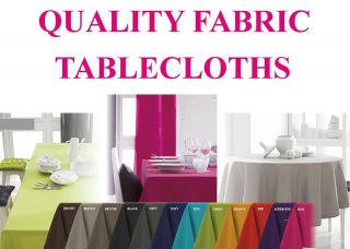   Large Rectangular Fabric Tablecloth Plain 10 Colours 6 8 seater Oblong