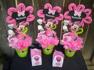 Minnie Mouse Personalized Birthday Package centerpieces, treat boxes 