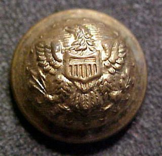 RARE OLD INDIAN WARS DOMED BRASS 5/8 EAGLE BUTTON METAL BACK