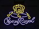 Crown Royal Whiskey Bag Neon Clock Pub Light Bar Sign