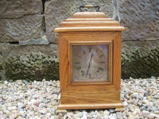 Antique oak mantel clock by Winterhalder hofmeier/ w h sch,in superb 