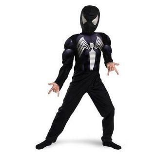 NEW Black Suited Spiderman Muscle   Size Child M(7 8)