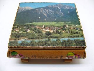   Souvenir Vintage Old Swiss Reuge Music Wood Cylinder Musical Box