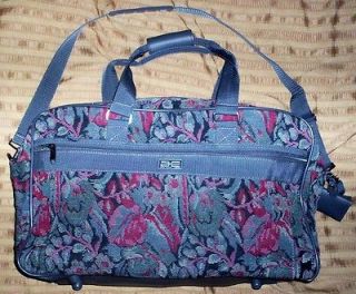 AUTHENTIC AMELIA EARHART LUGGAGE GRAY FLORAL TAPESTRY WEEKENDER TRAVEL 