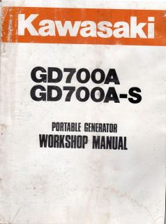 KAWASAKI GD700A & GD700A S GENERATOR MANUAL USED