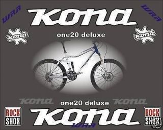 Kona 2010 One20 Deluxe Mountain Bike Frame Stickers