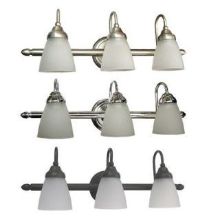 brushed nickel or chrome or oil rubbed bronze 3 light