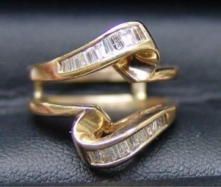 14K gold wedding engagement Diamond ring guard band insert enhancer 