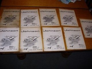 Lot of 9 Vintage 1959 Johnson Outboard Motor Parts Catalogs