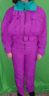 Head Ski Suit Womens Medium One Piece DH Suit Vintage 1980s Retro Pink 