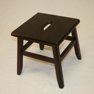 Solid Wood Conductor Stool Step Stool   Espresso
