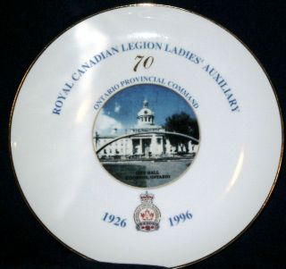  Legion Ladies Auxiliary Plate Kingston City Hall Ontario Command