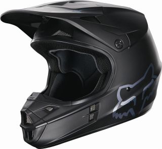 2013 FOX RACING V1 MATTE BLACK Helmet BLACK 02824 ALL SIZES Motocross 