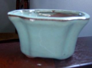   Small pot for Bonsai, African Violet, or Orchid, New, Oval Light Blue