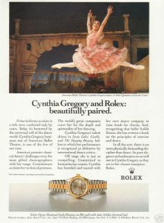 1988 Rolex Oyster Perpetual Watch and Cynthia Gregory Vintage 