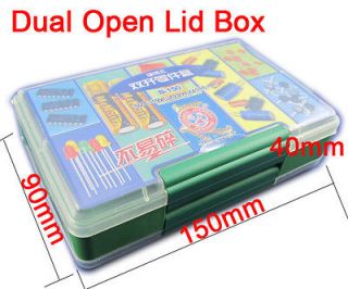   Organizer Dual Open Lid Box for Electronic Tools Craft Small Part