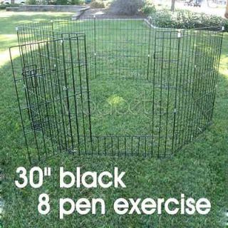 30 Black Exercise 8 Panels Play Pen Fence Dog Crate Kennel Playpen