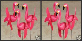 SPINNING PINK FLAMINGO BIRDS YARD ORNAMENT STAKES NEW