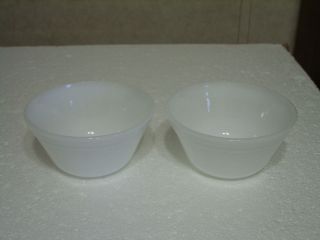 FEDERAL GLASS WHITE MILK GLASS SET OF 2 BOWLS 5