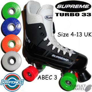   33 Quad Roller Skates Krypto Impulse 62mm Choice of wheel colours