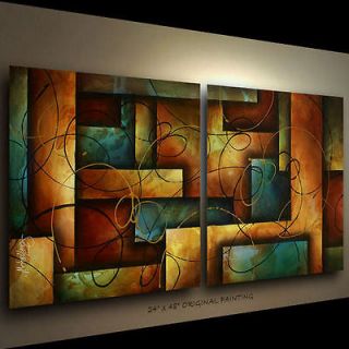 ABSTRACT PAINTING ART MODERN Contemporary DECOR Michael Lang certified 