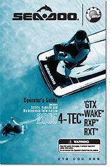 SeaDoo Owners Manual Book 4 TEC GTX, WAKE, RXP, RXT 2005 Model Year