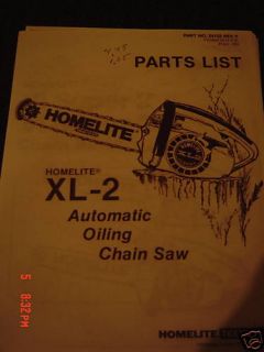 Homelite XL 2 Parts list