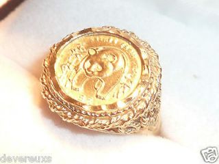 1986 Panda Coin In Gold Ring 10k