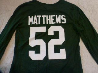   NFL Apparel Packers CLAY MATTHEWS Long Sleeve Football Jersey Shirt