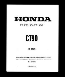 Honda Trail CT 90 CT90 Cub 1975 79 90cc Parts Manual List Catalogue